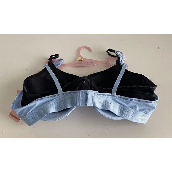 2 Pack Juicy Couture Sexy Push Up Bra JC6559 Blue Black Logo Trim Sz 38C NEW - Picture 7 of 16